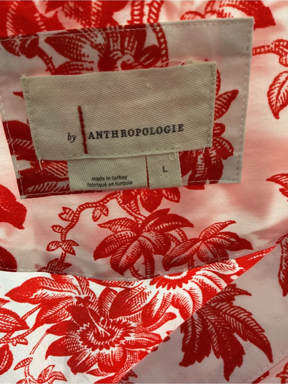Anthropologie The Somerset Maxi Dress Red Coral Floral Toile Large EUC - Picture 6 of 13